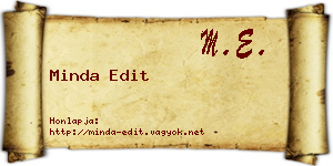 Minda Edit névjegykártya